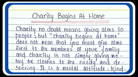 charity begins at home essay|Charity Begins at Home Essay for Students in English.